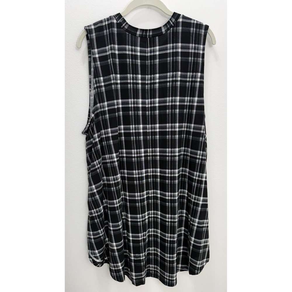 Lane Bryant Black White Plaid Swing Tunic Sleeveless Top 14/16 NWT - Picture 5 of 12